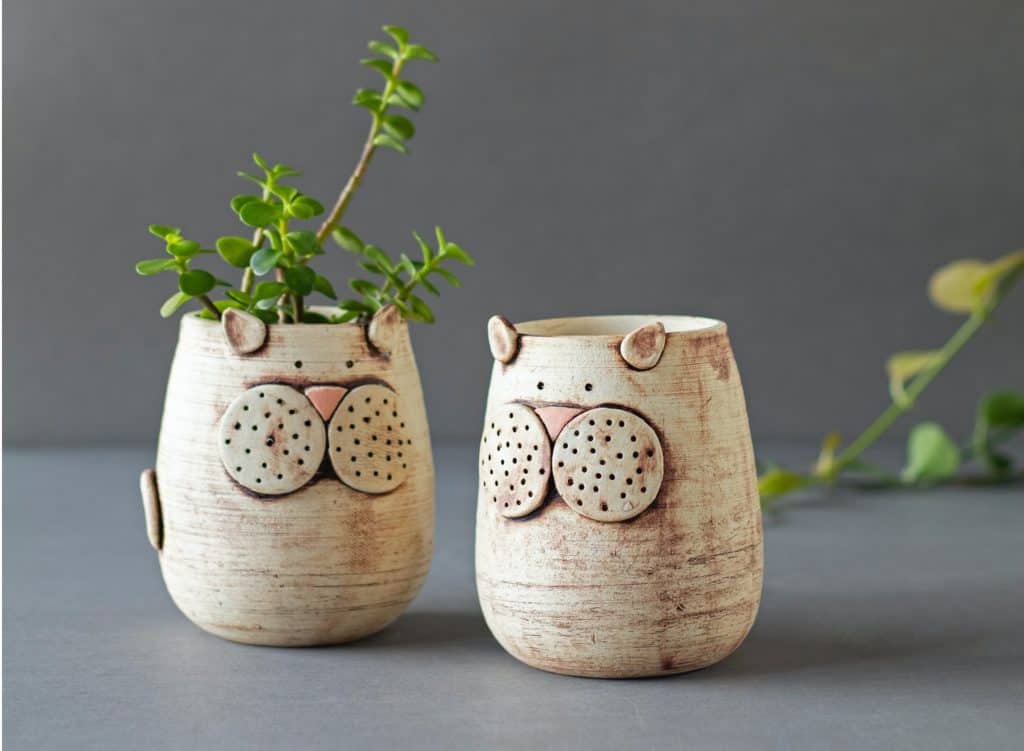 cute animal face succulent planters