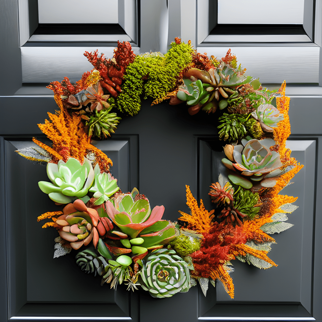 full fall succulent wreath