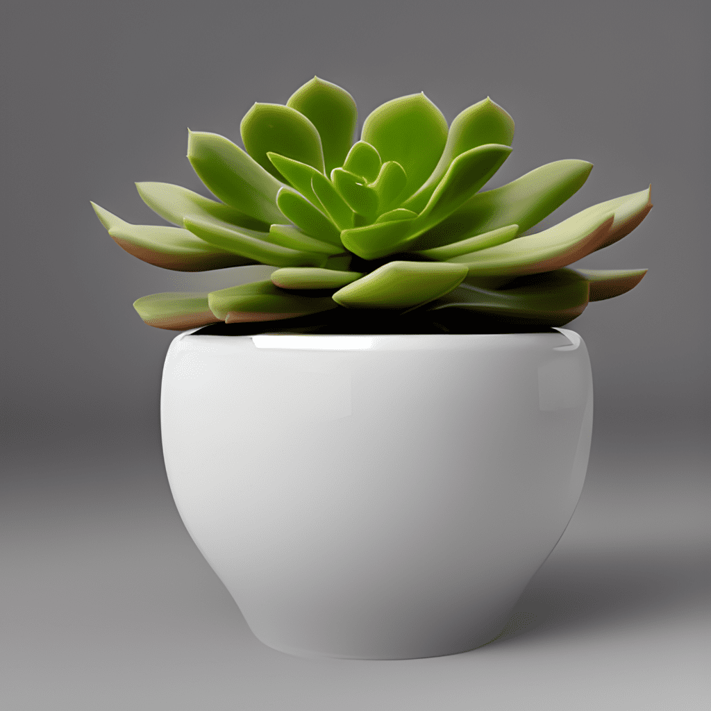 succulent in a white ceramic pot