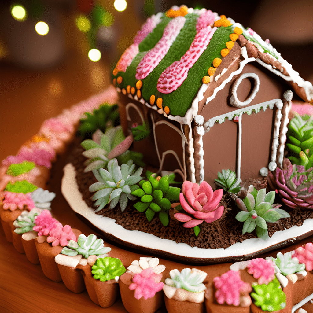 succulent gingerbread house