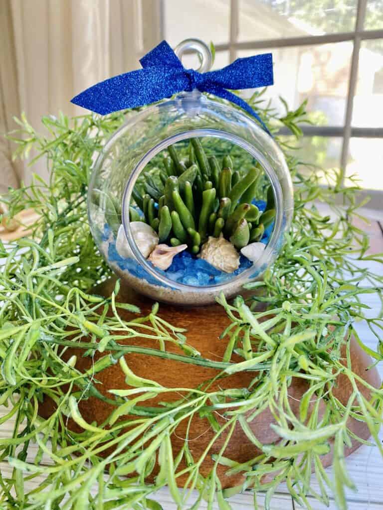 Beach themed succulent ornament